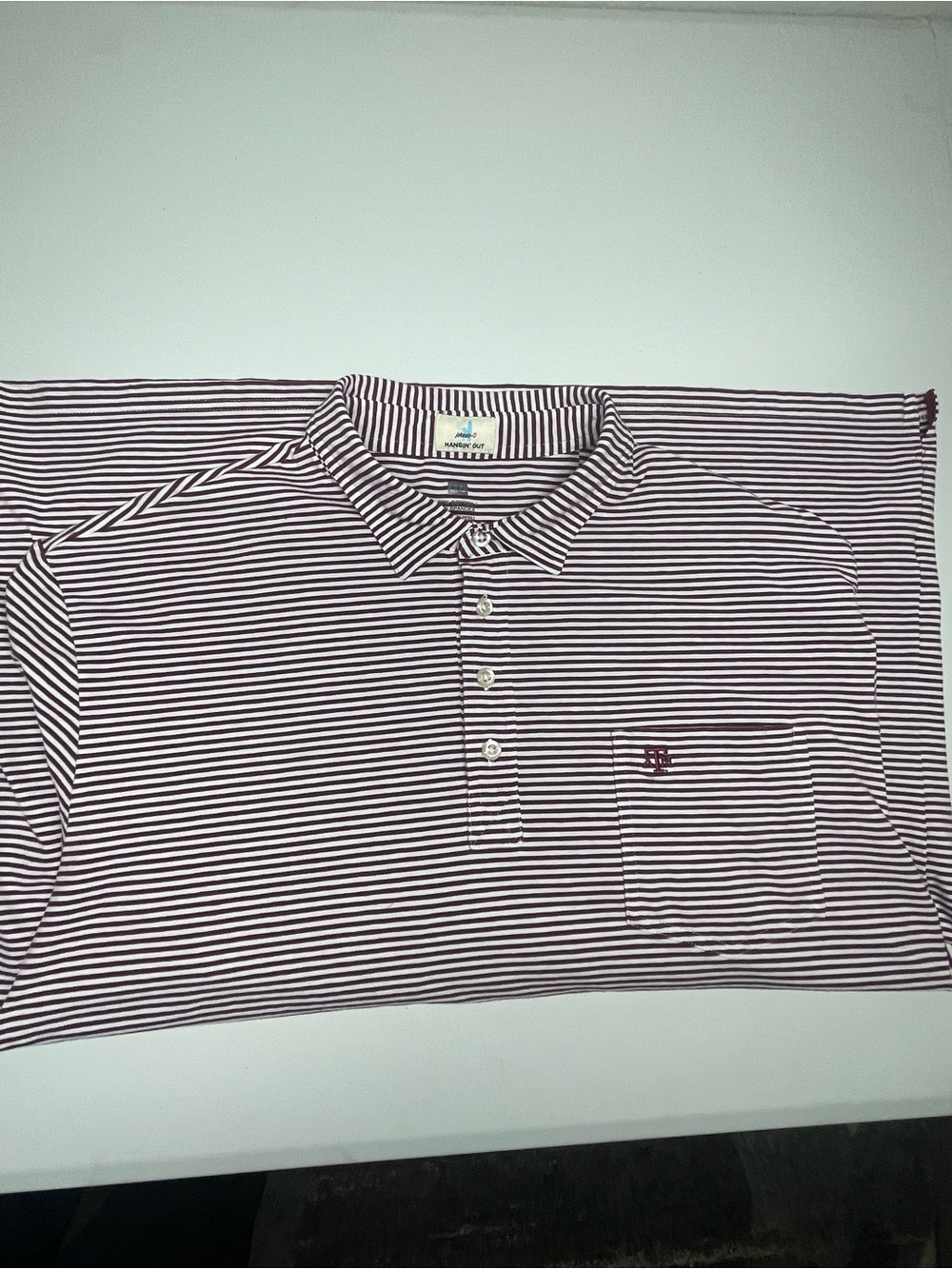 johnnie-O Hangin' Out Texas A&M Aggies Striped Golf Polo Shirt  Men's XXL - Picture 13 of 13